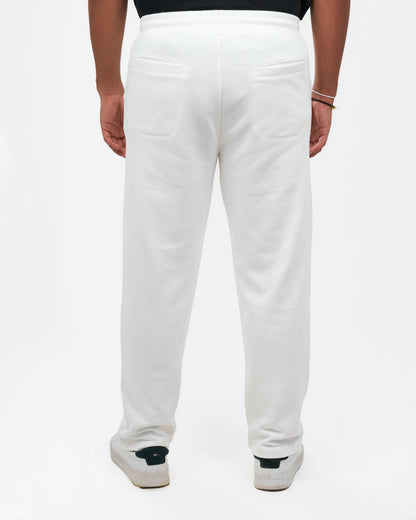White Tapered Jogger Pants